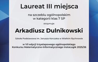 Sukces naszych uczni&oacute;w w og&oacute;lnopolskim konkursie InstaLogik! 5
