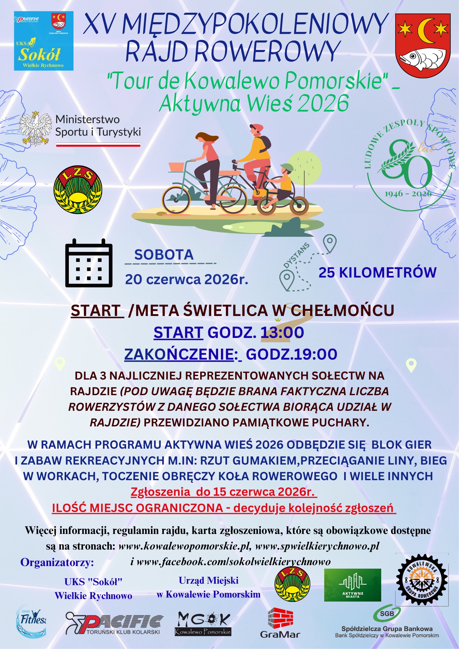 XV Międzypokoleniowy Rajd Rowerowy Tour de Kowalewo Pomorskie