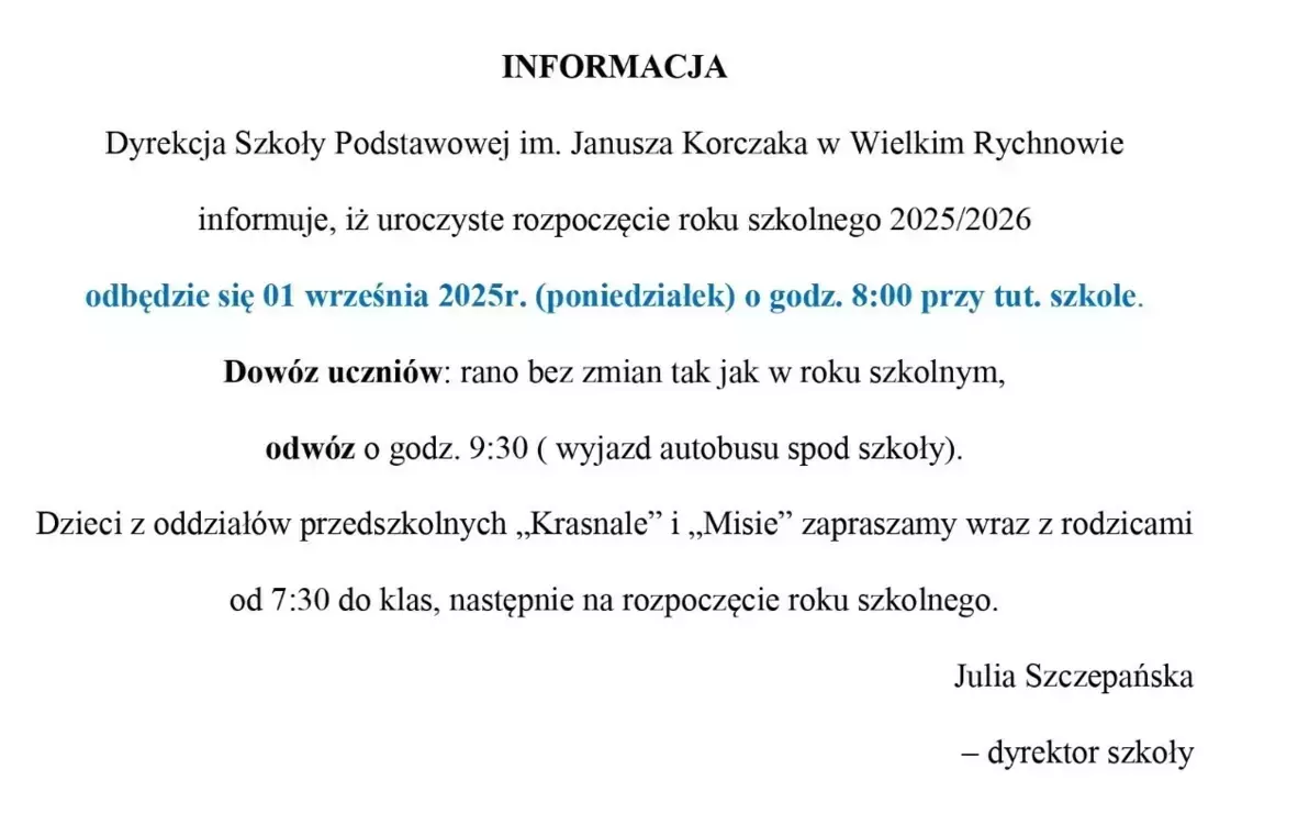Zdjęcie do Rozpoczęcie roku szkolnego
