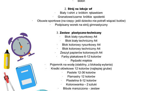 Wyprawka ucznia klasy 1